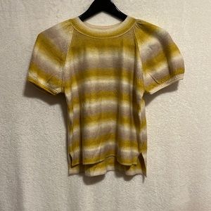 Striped Balloon Sleeve Knit Top